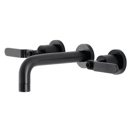 Kingston Brass KS8120KL Two-Handle Wall Mount Bathroom Faucet, Matte Black KS8120KL